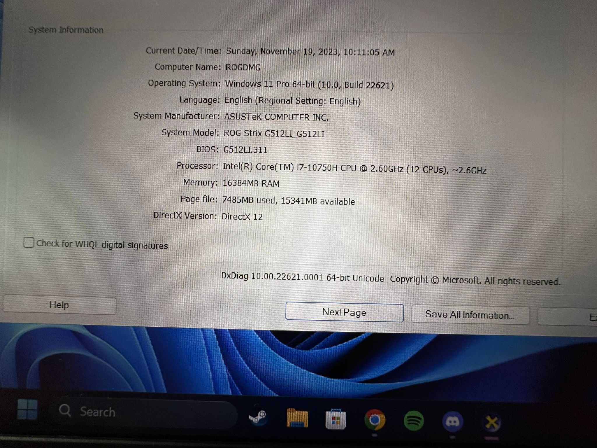 Laptop Gaming ROG STRIX G15 G512LI