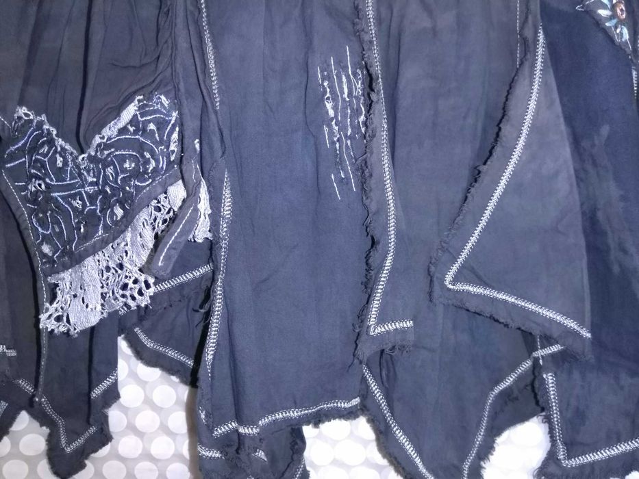 Fusta Unicat deosebita asimetrica colturi cu franjuri tinte dantela