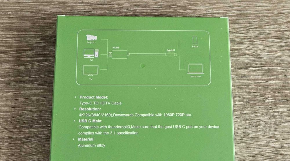 Cablu USB-C HDMI, 4K 60Hz, 1.8 m, USB Type-C la HDMI