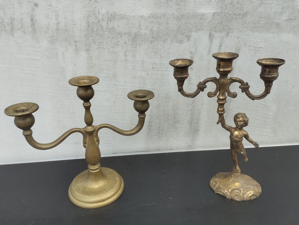 Месингов свещник 3ка, месингов свещник единична , швейцарска хлопка