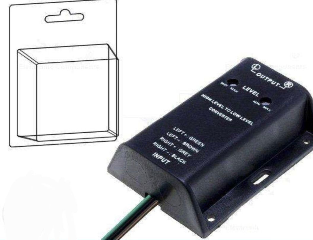 Adaptor hi to low convertor nivel semnale audio statie subwoofer