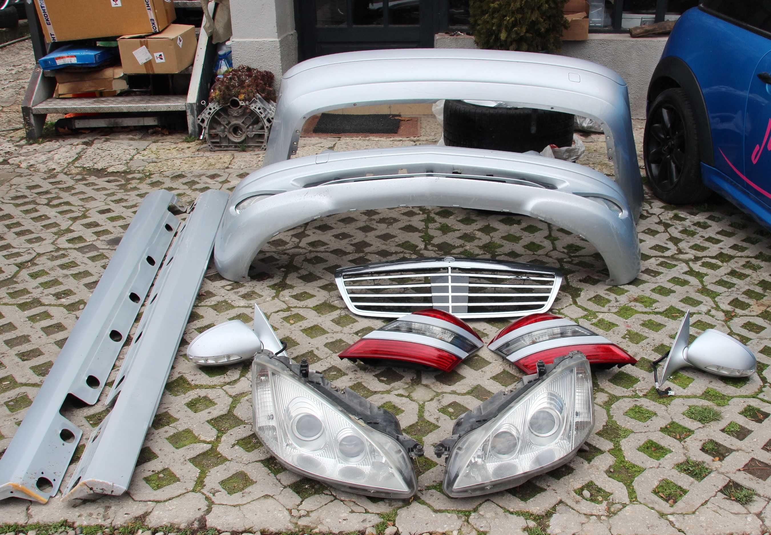 Брони фарове, стопове, огледала, прагове, решетка W221 S Класа 2007 г.