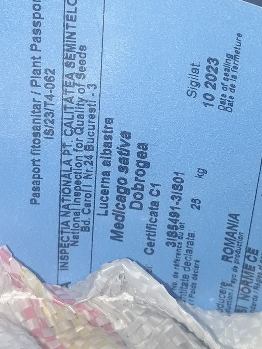 Samanta Lucerna Certificata, Iarba,Măzăriche ,Trifoi, Sparceta