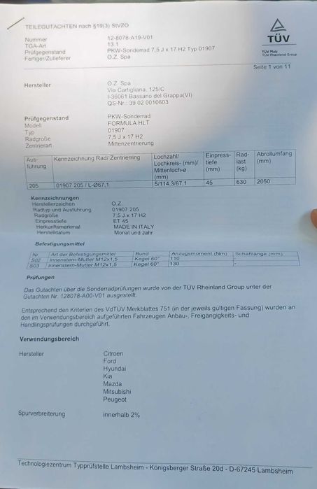 Jante OZ Formula HLT