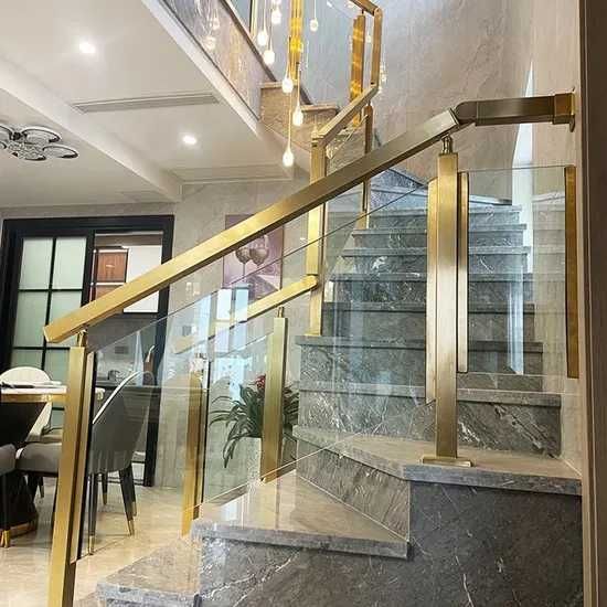 Латунные перила, латунные балясины, латунь, лестница из латуни