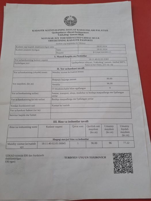 Нотурар бино Яккабоғ темир йўл вокзали олдида