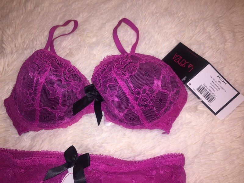la senza compleu lenjerie intima pushup (fuchsia 34B sau negru 32B)