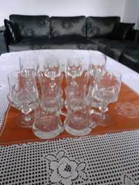 Кристални чаши за концентрирани н-ки.напитки-6 бр. и кр.чаши за бира-5