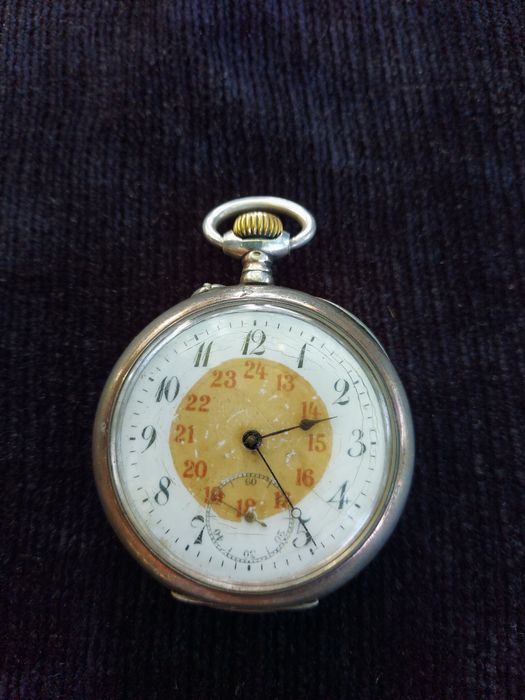 6 Ceas buzunar Germania argint 800 masiv,50 mm,funcționează perfect