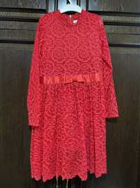 детска рокля червена дантела Reserved