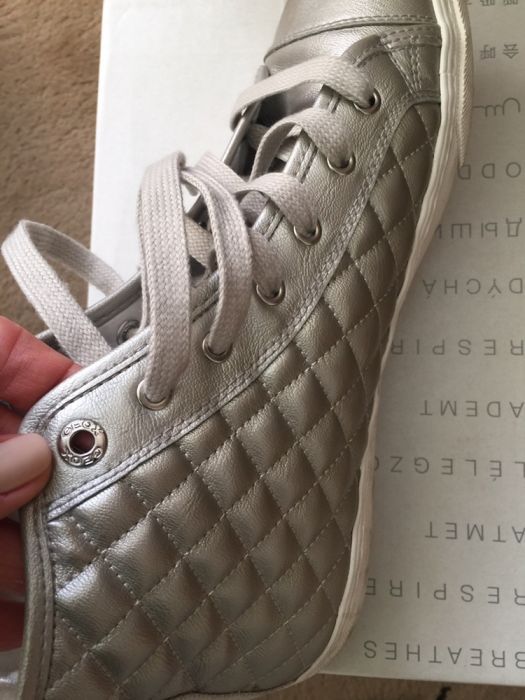 Sneakers Geox, culoare argintie