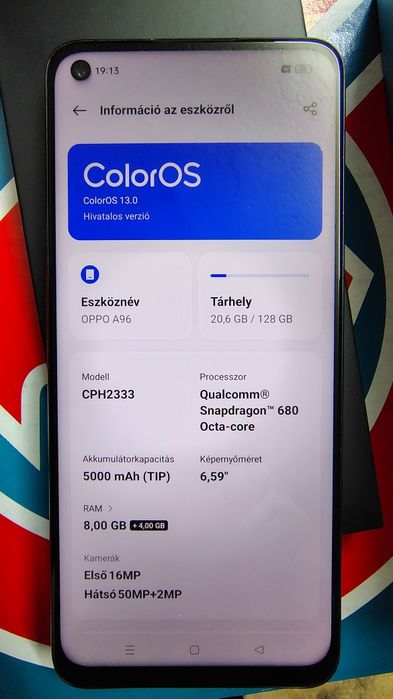 Smartphone Oppo A96 8+4 GB RAM