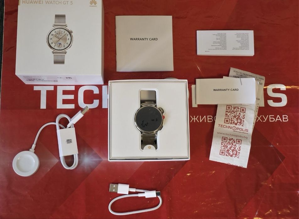 КАТО НОВ 41mm Huawei watch GT 5 Технополис Гаранция 2027г. GOLD GT5