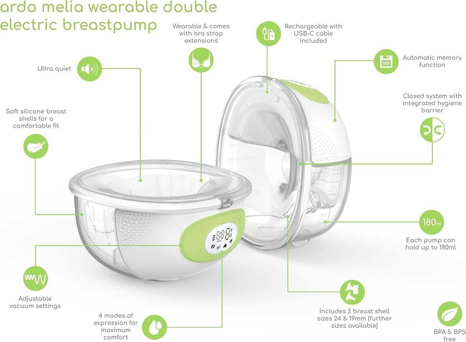 Двойна електрическа помпа за кърма Ardo Melia, 4 режима и 15 нива