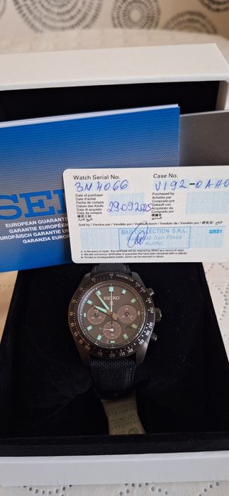 Ceas Seiko Speedtimer Black Series SSC923P1, full set