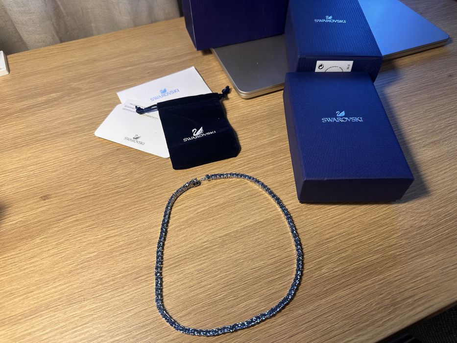 Colier Swarovski Matrix Tennis bleumarin