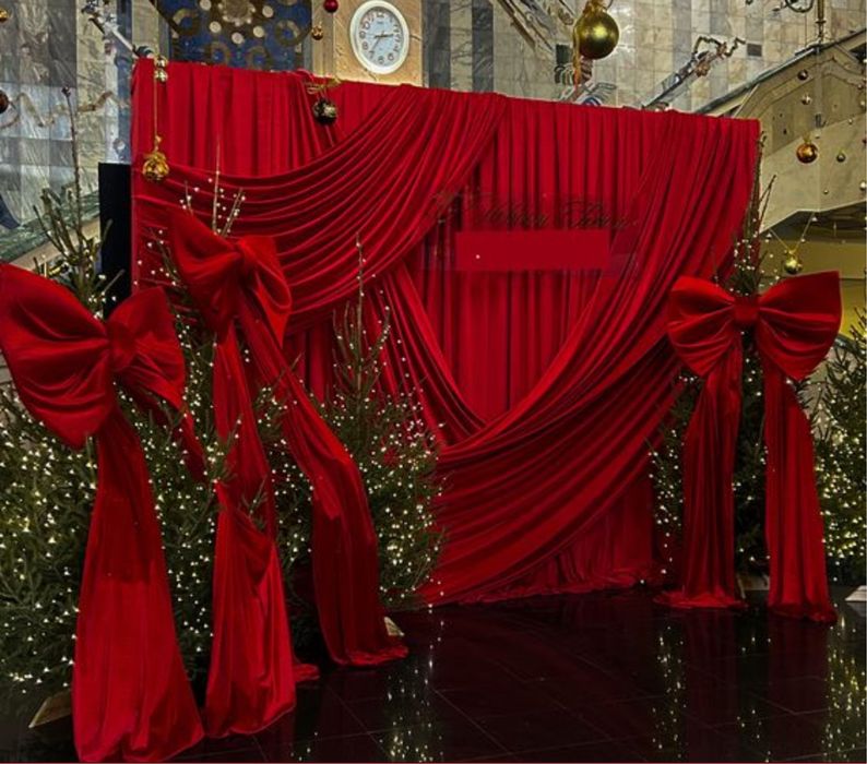 Фотозона новогоднее оформление елок оформление входных групп