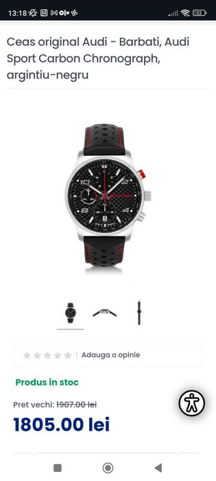 Ceas original Audi Sport Chronograph Carbon