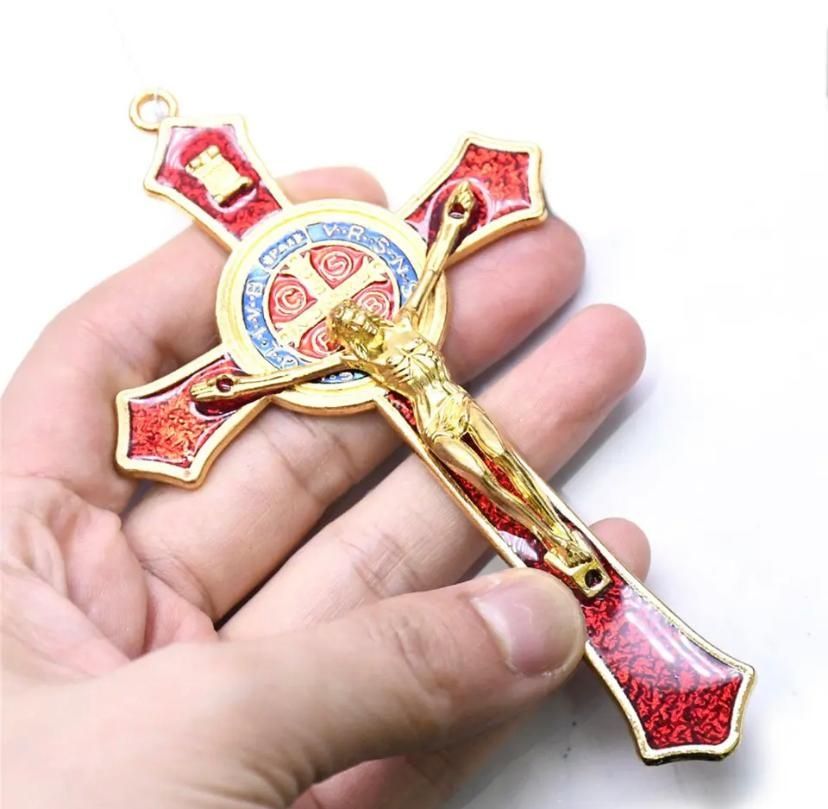 crucifix mare superb 12 x 7 cm placat cu aur