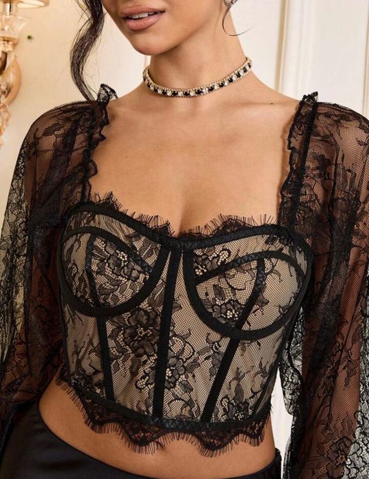 Дантелено Бюстие Shein L Ново