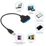 USB кабел за връзка към хардиск 2.5", USB към HDD/SSD, SATA 2 и 3