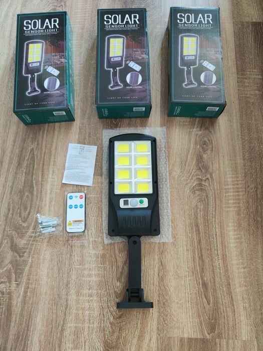 SET 3x Lampa Solara cu senzor telecomanda și 3 moduri de iluminat