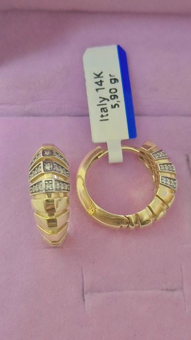 Золотые серьги Италия