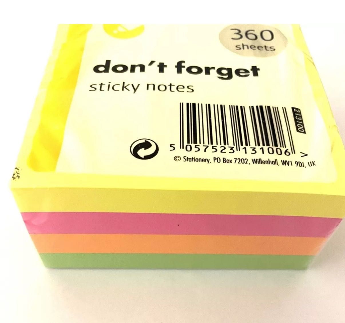 Разноцветни Самозалепващи Неон Листчета Sticky Notes 360 броя