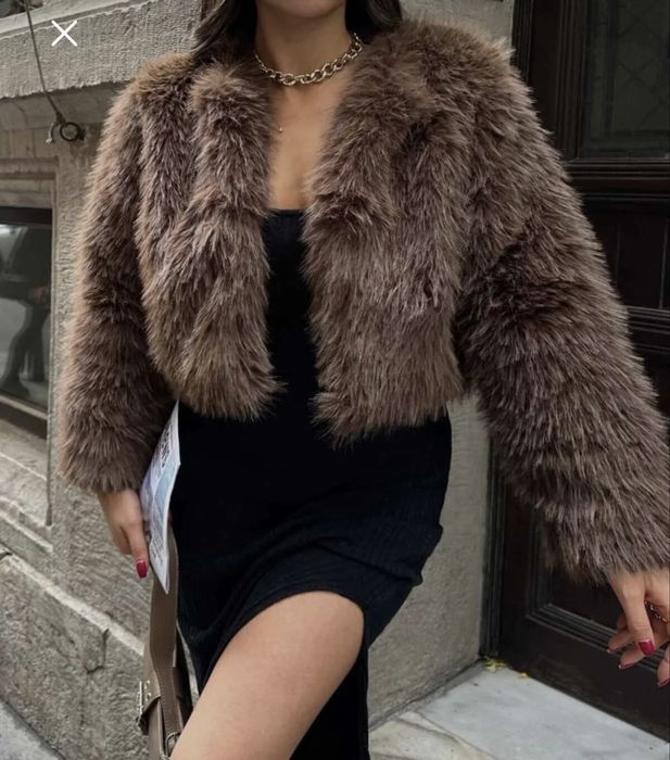 Късо яке/палто с косъм