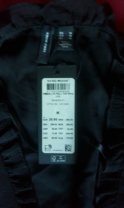 Vând bluză neagră , elegantă Vero Moda