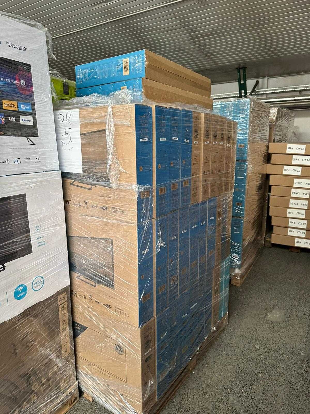 Paleti cu TELEVIZOARE 511 bucati, paleti targ, amazon, tv ieftine
