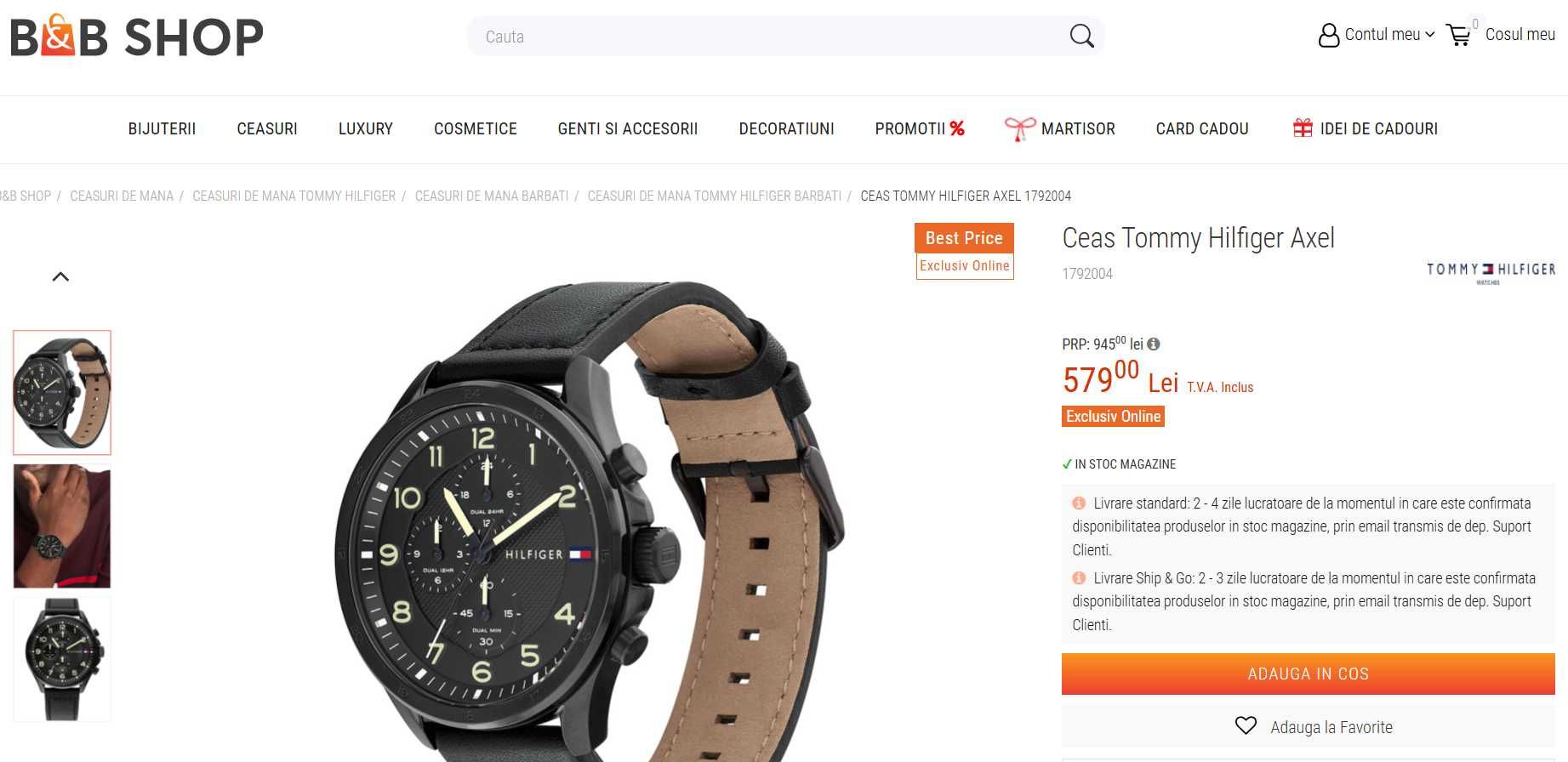Ceas Tommy Hilfiger Axel, nou, in garantie pana in dec 2025
