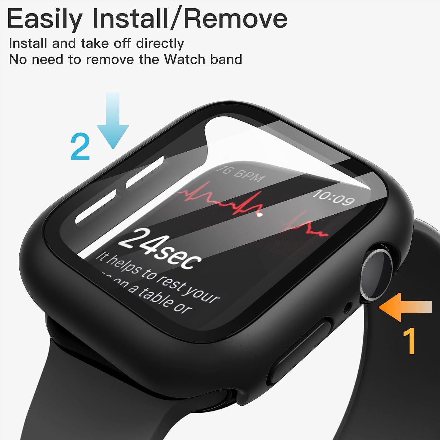 Кейс + Стъклен протектор за Apple Watch series 10 - 42mm и 46mm