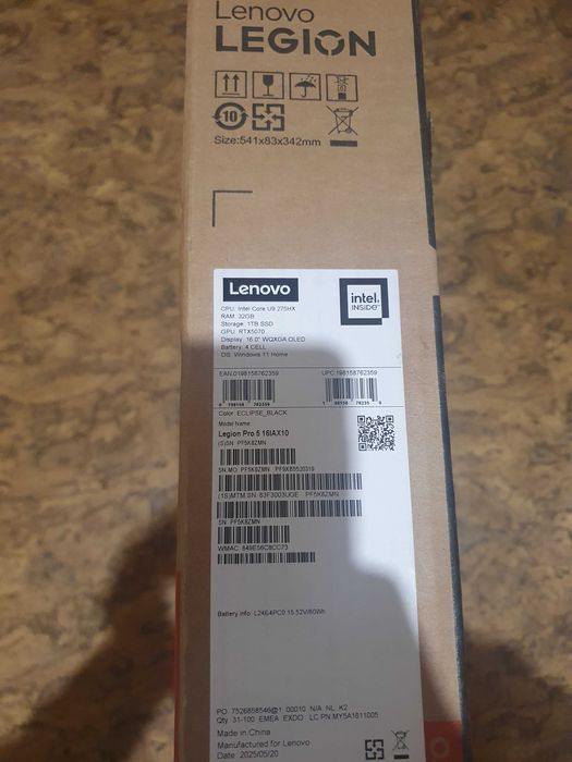 Lenovo legion 5 pro, 32 gb, Rtx 5070, Intel core 9 275 HX