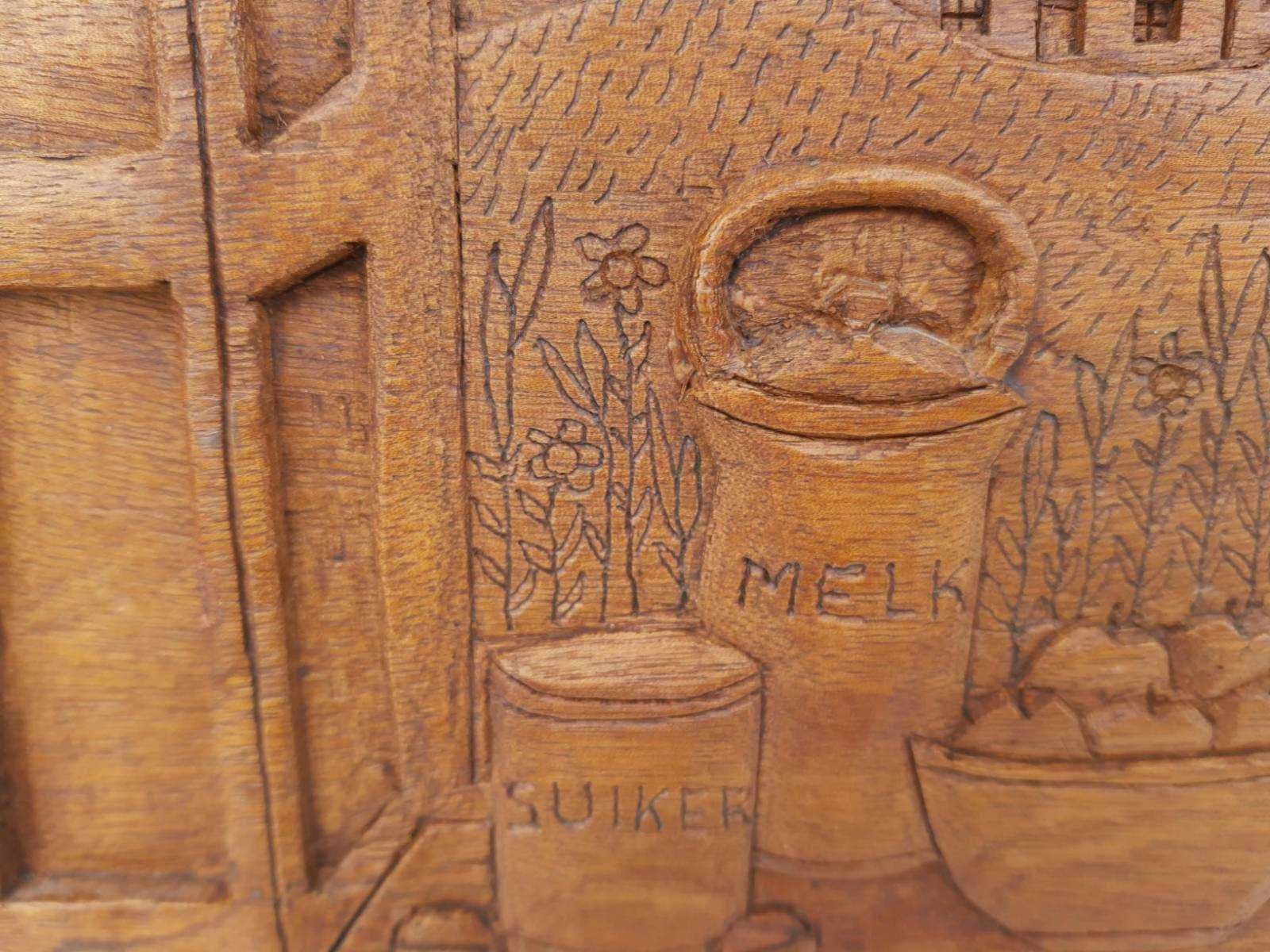 Ретро дървено пано дърворезба внос Франция