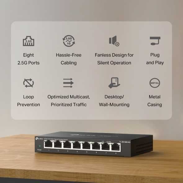 Tp Link TL-SG108S-M2 |8-портовый коммутатор 2,5 Гбит/с
