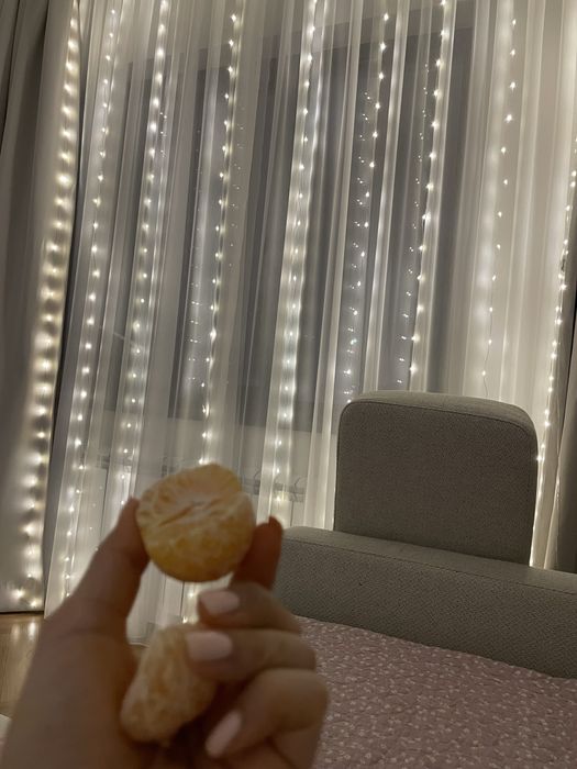 Гирлянда дождик теплое свечение