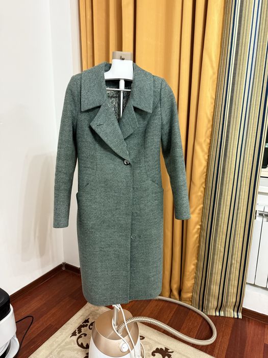 Зимний пальто цвет бирюзовый