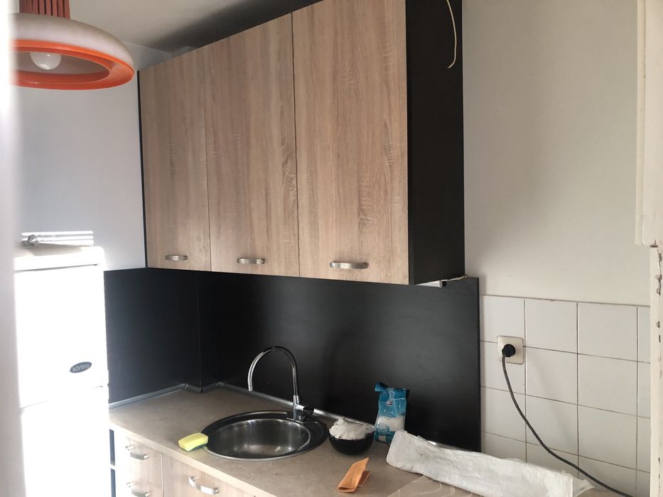 Кухня “дъб сонома и венге” + печка и хладилник