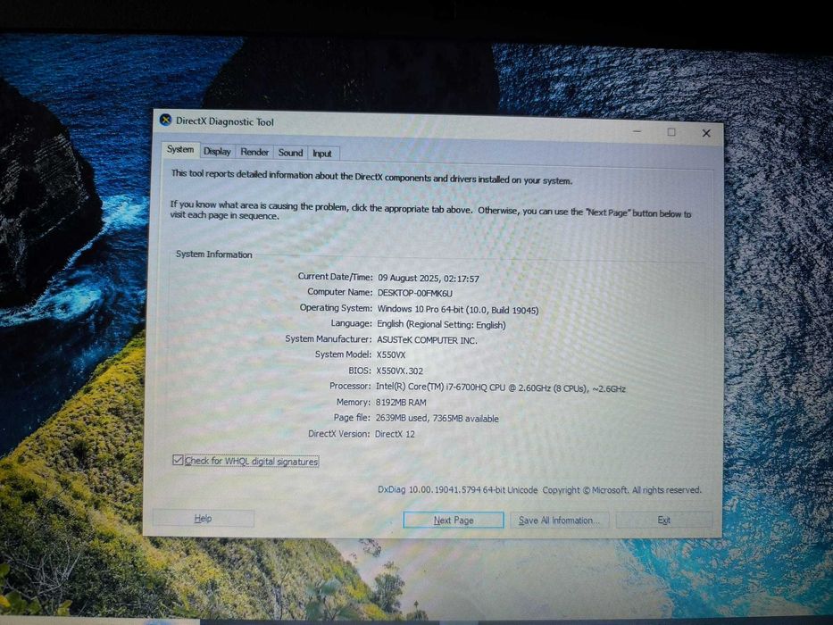 Laptop Asus X550V
