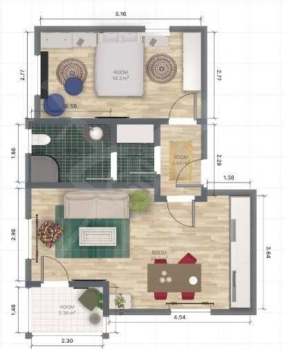Продава се Двустаен апартамент в Пловдив, Беломорски - 61 кв.м за 1175 €/кв.м - Снимка #12