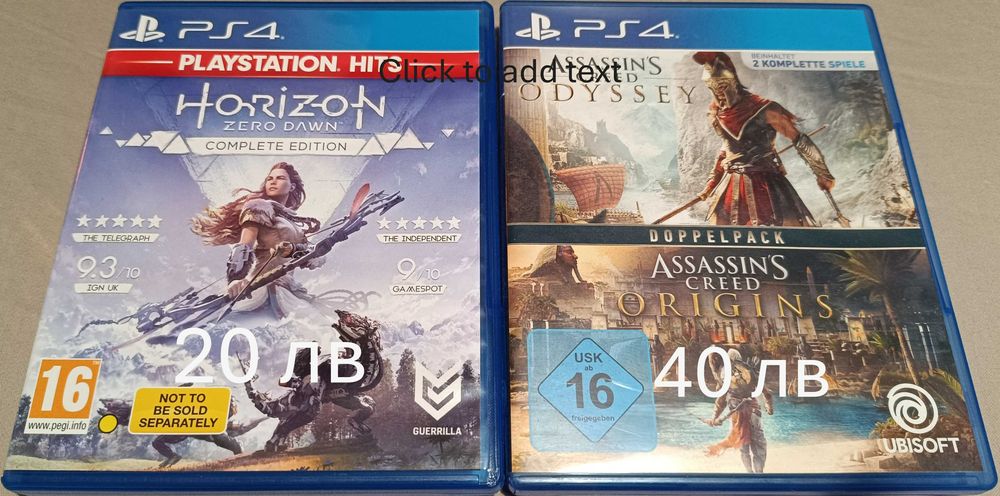 Assassin's Creed Odyssey & Origins, Horizon Zero Dawn PS4