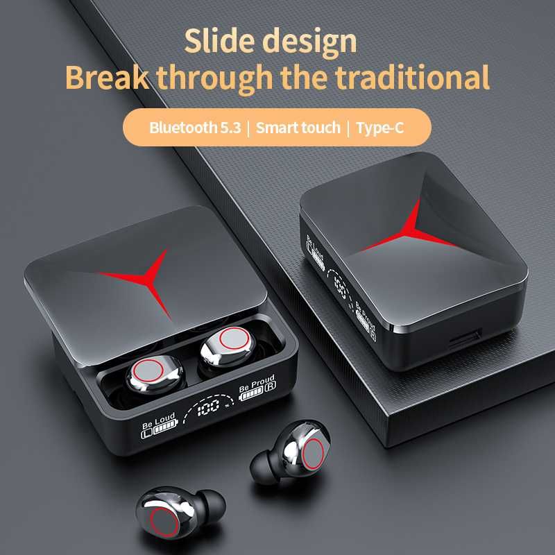 Безжични слушалки TWS M90 - Bluetooth V5.3 Водоустойчиви, 1200 maH MP3