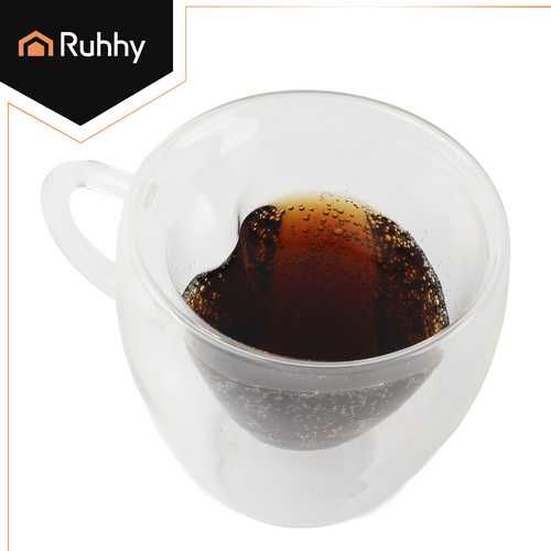 Чаши за кафе с двойно дъно - сърце / Стъклена термо чаша с двойно дъно