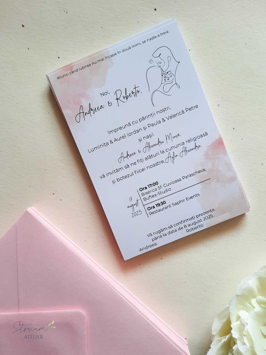 Invitatii nunta/botez, plicuri bani, marturii, pahare miri, umerase