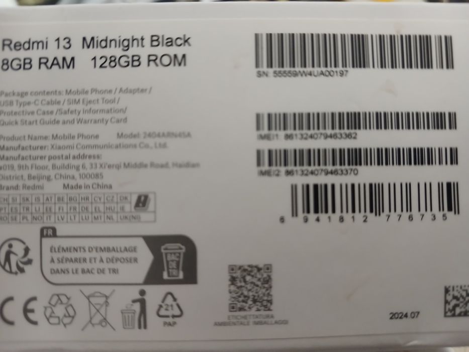 Redmi 13..Midnight Black 8GB 128GB ROM