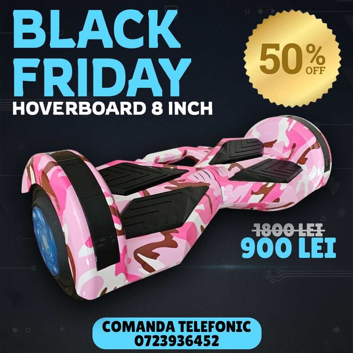 Hoverboard copii 8inch NOU | GARANTIE -50% blackfriday 6.5 / 10 inch