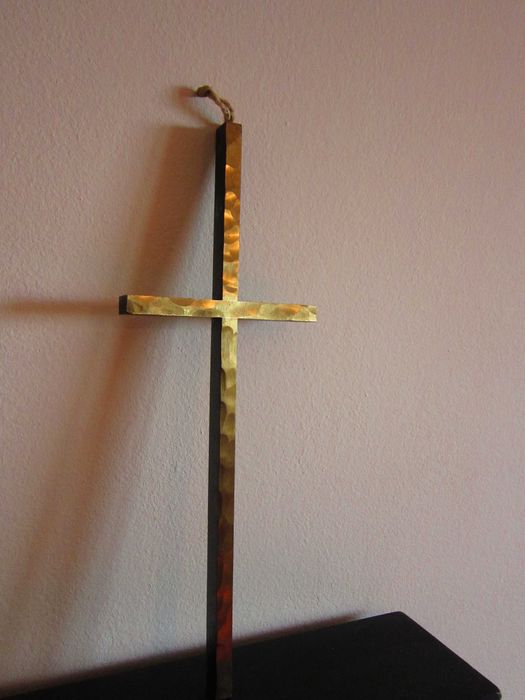 rar Cruce Crucifix handmade bronz vintage Germania 1960