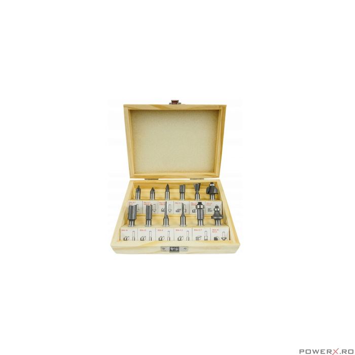 Set 12 Freze Profesionale pentru Freza Oberfreza Prindere 8mm Verke