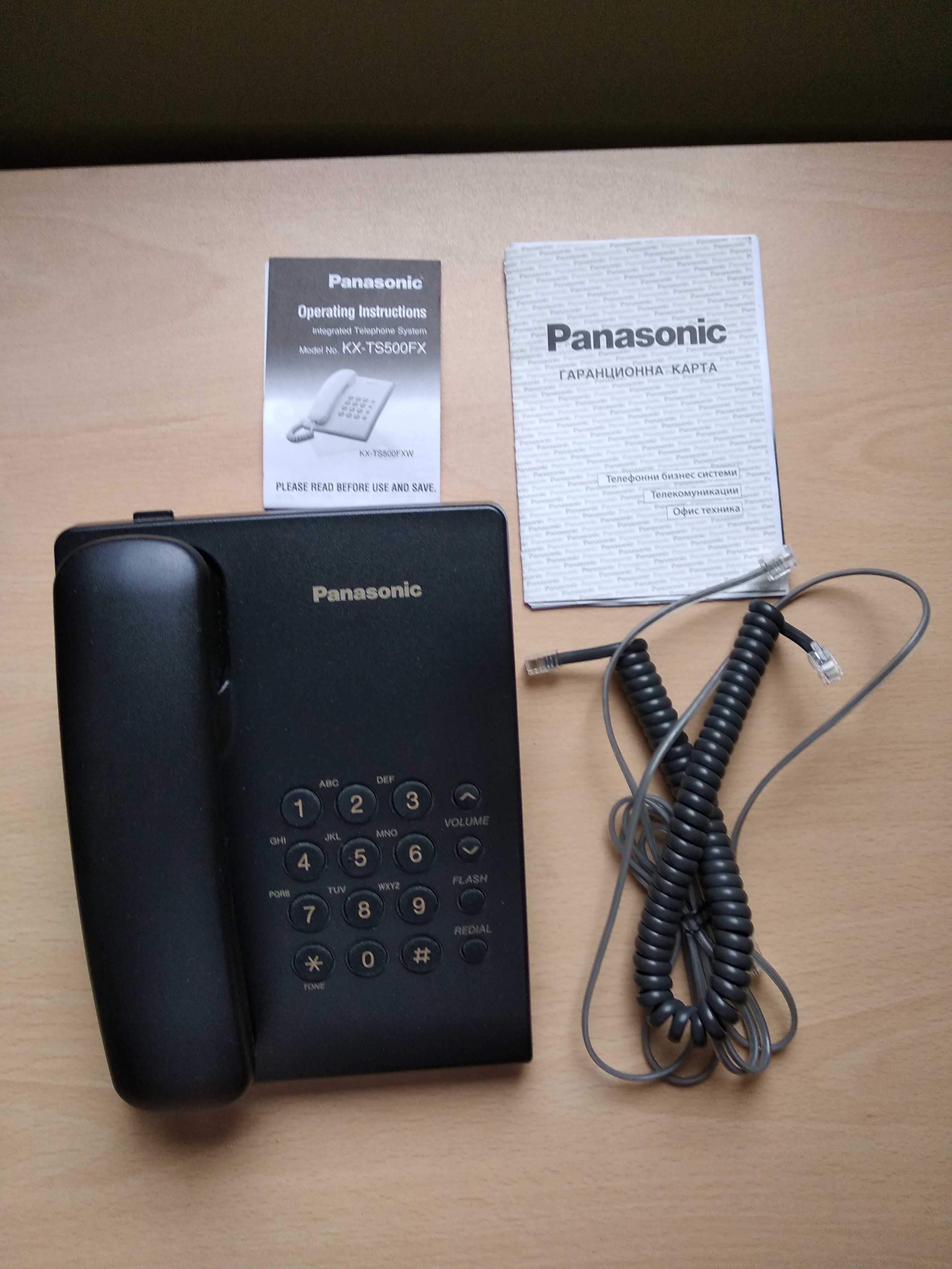 Стационарен телефон Panasonic KX-TS500FX, черен